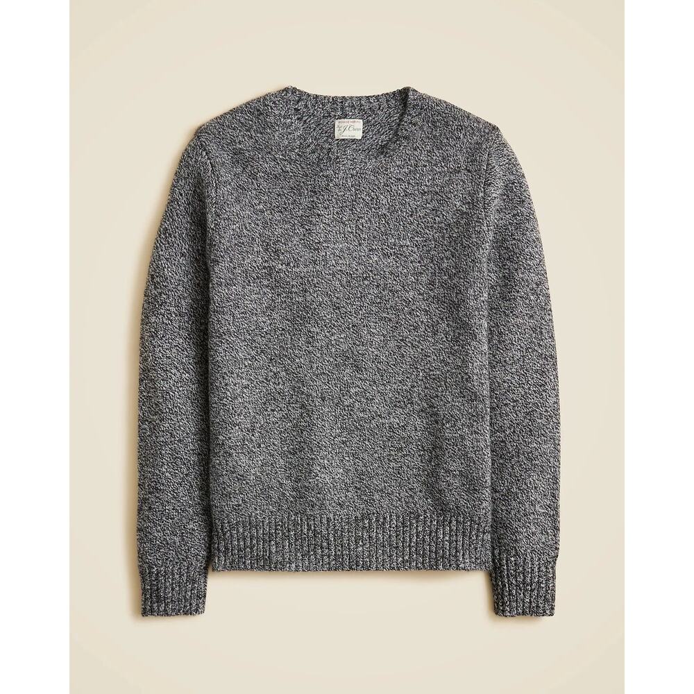 J Crew Rugged Merino Knit Wool Sweater Slouchy Quiet Luxury Gray Pullover Size M